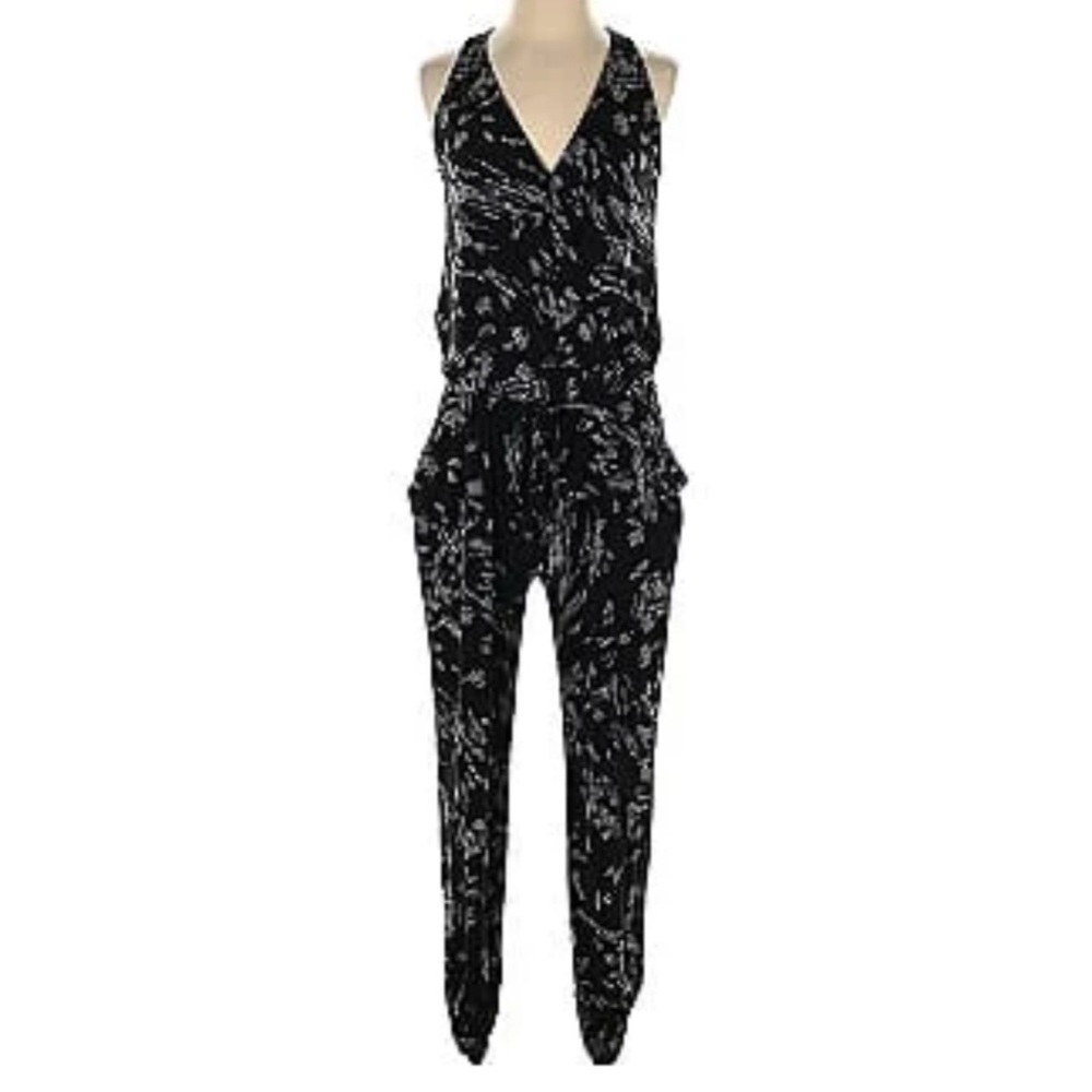 Veronica M. Black and white stretchy jumpsuit size XS